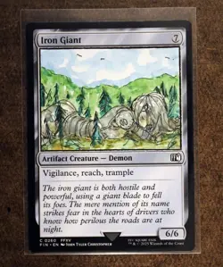 Iron Giant Altered Art Hand Painted MTG Magic the Gathering Anime Girl FF - Image 1