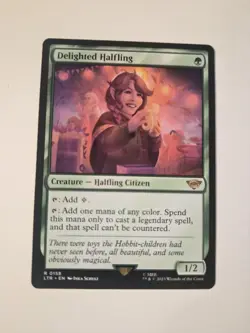 Magic: The Gathering Delighted Halfling 158 Lord of the Rings Edition Rare MTG - Image 1