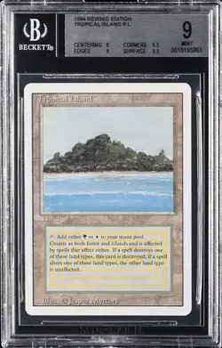 1994 MAGIC: THE GATHERING REVISED EDITION RARE LAND TROPICAL ISLAND BGS 9 - Image 1