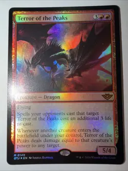 MTG Outlaw Of Thunder Junction Terror of the Peaks mythic foil card / NM - Image 2
