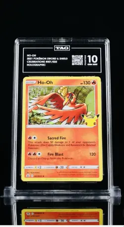 2021 Pokemon Sword & Shield Celebrations 001/025 HO-OH Holo TAG 10 1st 10 Graded - Image 1