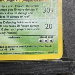 Pokemon Nidoking Holo Rare TCG Card 11/102 Base Set - Image 4