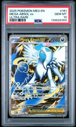 2025 POKEMON MEG EN-MEGA EVOLUTION ULTRA RARE #161 MEGA ABSOL EX PSA 10 - Image 1