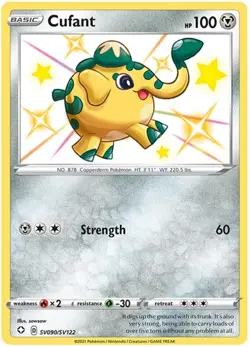 LP Pokemon Cufant - SV090/SV122 - Shiny Holo Rare Lightly Played Shining Fates - Image 1