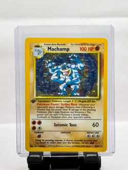 Pokemon TCG Machamp 1st Edition Holo Rare #8/102 Base Set WOTC 1999 - Image 1