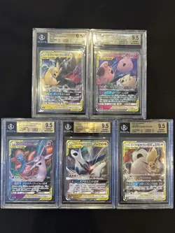 BGS 9.5 Pokemon Card Game Japanese Tag Team GX RR 5 Card Set Bulk Holo - Image 1