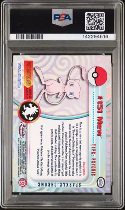 2000 TOPPS CHROME POKEMON T.V. SPARKLE #151 MEW PSA 6 - Image 2