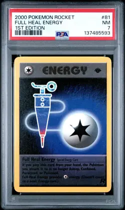 2000 POKEMON ROCKET 1ST EDITION #81 FULL HEAL ENERGY PSA 7 - Image 1