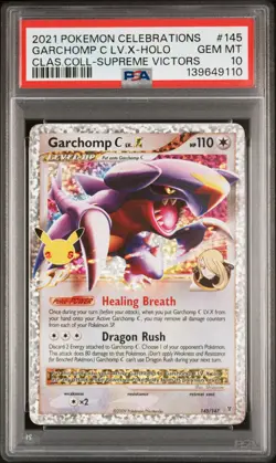 2021 POKEMON CELEBRATIONS CLASSIC COLLECTION #145 GARCHOMP C LV.X-HOLO PSA 10 - Image 1