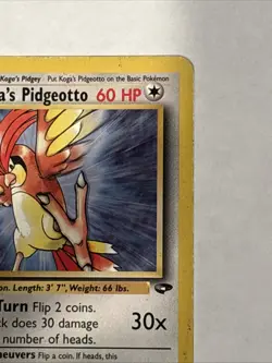 Koga's Pidgeotto 27/132 Gym Challenge Unlimited Rare Regular Pokemon TCG Card - Image 3