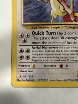 Koga's Pidgeotto 27/132 Gym Challenge Unlimited Rare Regular Pokemon TCG Card - Image 5