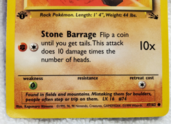 Geodude [C] 47/62 1st-Edition Fossil English Pokemon 1999 Vtg TCG NM - Image 3