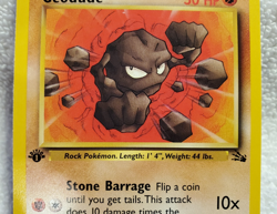 Geodude [C] 47/62 1st-Edition Fossil English Pokemon 1999 Vtg TCG NM - Image 4