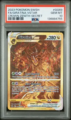 2023 POKEMON SWORD & SHIELD CROWN ZENITH SECRET FULL ART/GIRATINA VSTAR PSA 10 - Image 1
