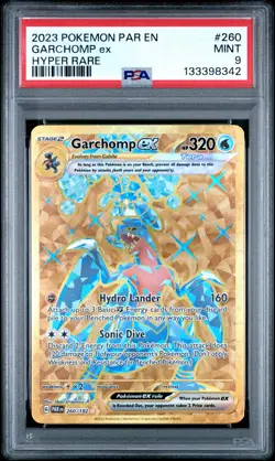 2023 POKEMON PAR EN-PARADOX RIFT HYPER RARE #260 GARCHOMP EX PSA 9 - Image 1
