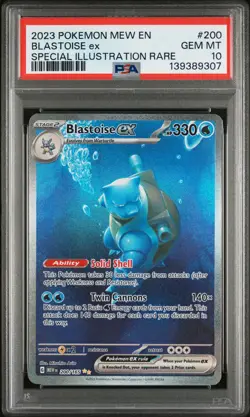 2023 POKEMON MEW EN-151 SPECIAL ILLUSTRATION RARE #200 BLASTOISE EX PSA 10 - Image 1