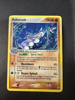 Pokemon - Poliwrath 11/115 Holo Rare - EX Unseen Forces LP-/MP+ - Image 1