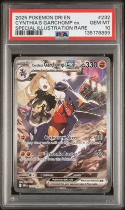 2025 POKEMON DRI SPECIAL ILLUSTRATION RARE #232 CYNTHIA'S GARCHOMP EX PSA 10 - Image 1