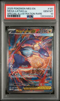2025 POKEMON MEGA EVOLUTION SPECIAL ILLUSTRATION RARE #181 MEGA LATIAS EX PSA 10 - Image 1