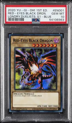 2020 YU-GI-OH! LEGEND DUELISTS: SEASON 1 #EN001 RED-EYES BLACK DRAGON PSA 10 - Image 1