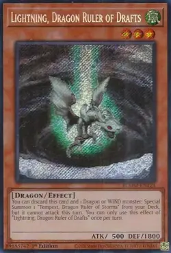 Yugioh! Lightning, Dragon Ruler of Drafts - BLMM-EN124 - Secret Rare - 1st Editi - Image 1