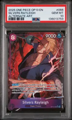 2025 ONE PIECE OP13-CARRYING ON HIS WILL ALTERNATE ART SILVERS RAYLEIGH PSA 10 - Image 1