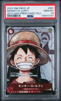 2022 ONE PIECE JPN 25TH ANNIVERSARY PREMIUM COLLECTION MONKEY D. LUFFY PSA 10 - Image 1