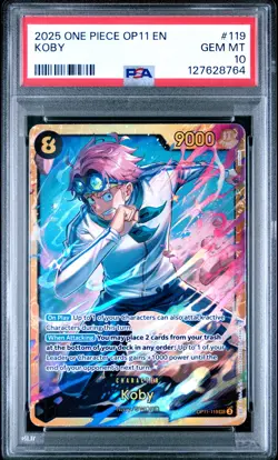 2025 ONE PIECE OP11-A FIST OF DIVINE SPEED #119 KOBY PSA 10 - Image 1