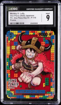 2025 ONE PIECE JPN PC: ONE PIECE DAY'25 - PROMO #P-110 MONKEY D. LUFFY CGC 9 - Image 1