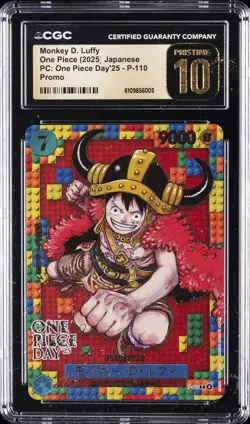 2025 ONE PIECE JPN PC: ONE PIECE DAY'25 -PROMO MONKEY D. LUFFY CGC 10 PRISTINE - Image 1