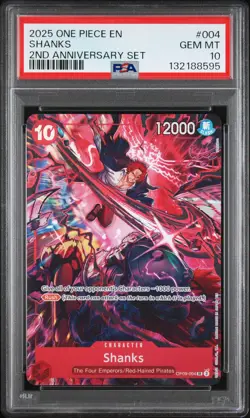 2025 ONE PIECE ENGLISH VERSION 2ND ANNIVERSARY SET #004 SHANKS PSA 10 - Image 1