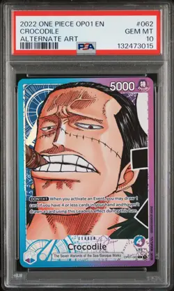 Crocodile Alternate Art Leader OP01-062 Romance Dawn English - PSA 10 - Image 3