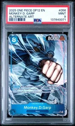 2025 ONE PIECE OP12-LEGACY OF THE MASTER ALTERNATE ART #056 MONKEY D. GARP PSA 9 - Image 1