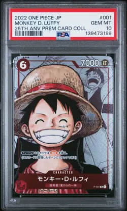 2022 ONE PIECE JPN 25TH ANNIVERSARY PREMIUM COLLECTION MONKEY D. LUFFY PSA 10 - Image 1