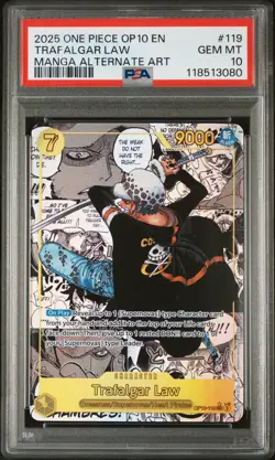2025 One Piece Trafalgar Law #119 Manga Alternate Art Op10-Royal Blood PSA 10 - Image 1