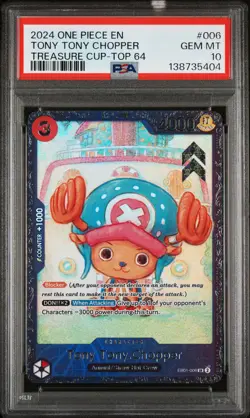2024 ONE PIECE PROMOS TREASURE CUP-TOP 64 #006 TONY TONY CHOPPER PSA 10 - Image 1