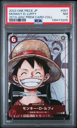 2022 ONE PIECE JPN 25TH ANNIVERSARY PREMIUM COLLECTION MONKEY D. LUFFY PSA 7 - Image 1