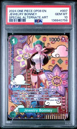 2024 ONE PIECE OP08-TWO LEGENDS SPECIAL ALTERNATE ART #007 JEWELRY BONNEY PSA 10 - Image 1