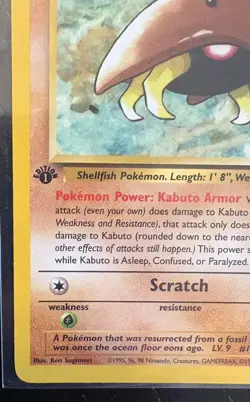 Pokemon TCG Kabuto Fossil 1st Edition Common Card 50/62 - Image 4