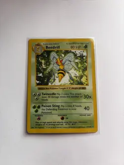 Pokemon TCG Beedrill Card 17/102 Rare Unlimited Shadowless Base Set MP - Image 1