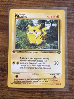 Pokemon Pikachu TCG Jungle Card 60/64 1st Edition Common LP - Image 1