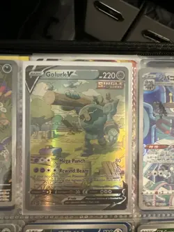 Pokemon TCG Golurk v Evolving Skies Holo Ultra Rare Card 182/203 NM Condition - Image 1
