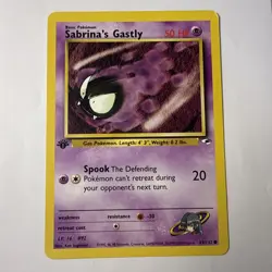 Sabrina's Gastly 93/132 1st Edition Gym Heroes Vintage Pokemon TCG Card - Image 1