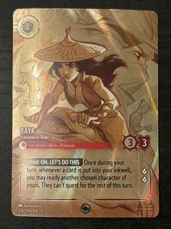 Disney Lorcana Azurite Sea Raya Kumandran Rider Enchanted Foil Card 214/204 - Image 1