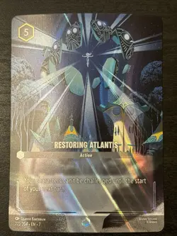 Disney Lorcana Restoring Atlantis Enchanted Card 222/204 Archazia's Island Holo - Image 1