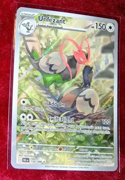 Unfezant 150/086 BLACK BOLT Illustration Rare Scarlet & Violet era Pokemon Card - Image 3