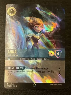 Disney Lorcana Enchanted Anna - True-Hearted Card 217/204 Ursula’s Return Set 4 - Image 1