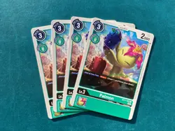 Palmon BT11-047 Playset Dimensional Phase Digimon Card Game x4 - Image 1