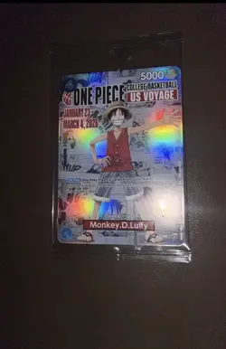 One Piece College Basketball US Voyage Luffy Card IN HAND - UNOPENED - Image 1