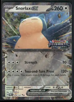 Snorlax ex (Prismatic Evolution Stamped) 076/131 Miscellaneous Cards & Products - Image 1